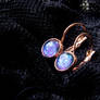 Galaxy - hand painted glass earrings