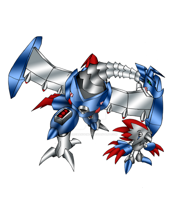 Alumimon and MailBirdramon