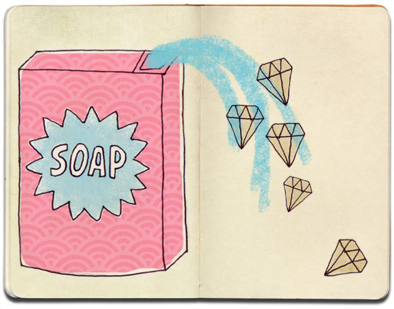 Soap diamonds