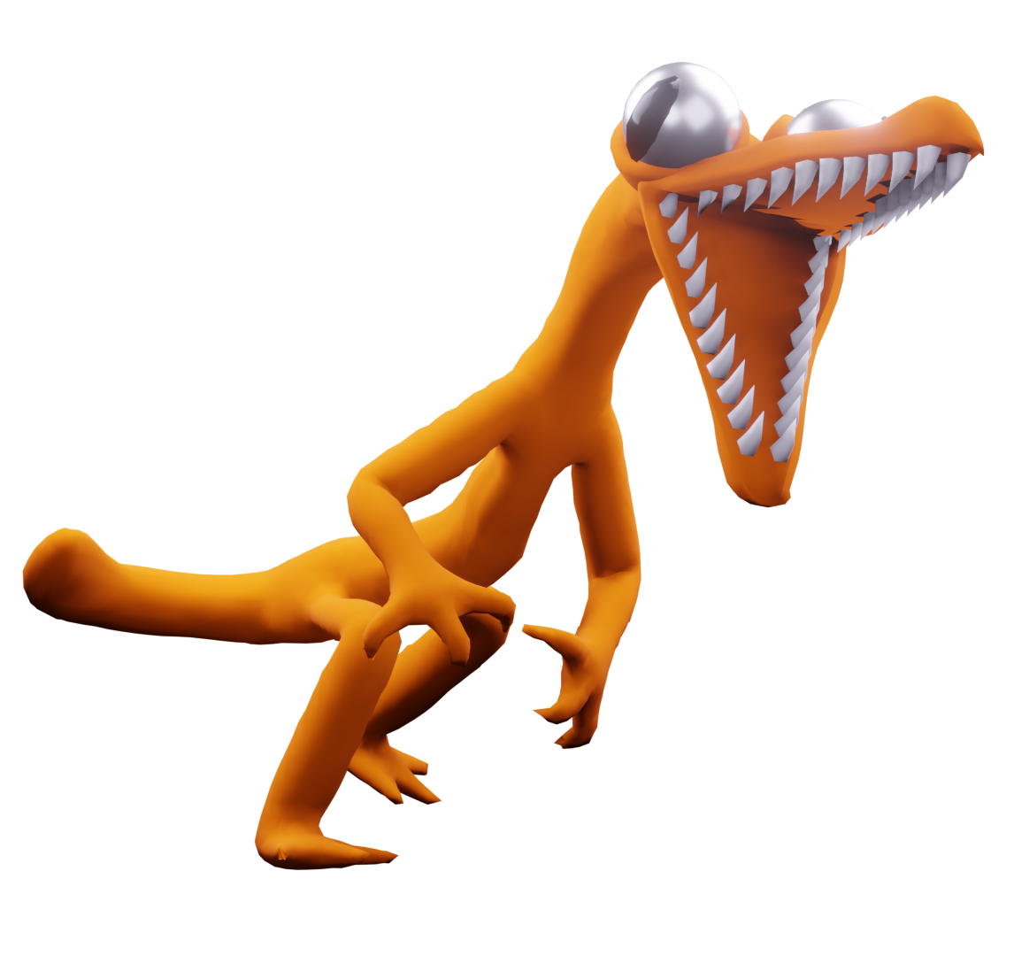 Orange monster rainbow friends vector dinosaur in 2023