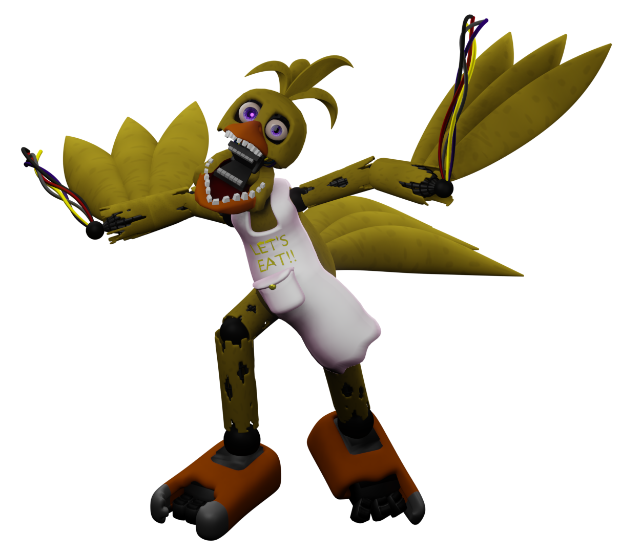 New Model Of Withered Chica by e74444444444 on DeviantArt