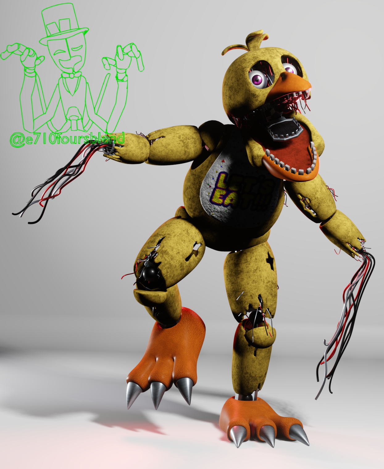 Stylized Withered Freddy by e74444444444 on DeviantArt