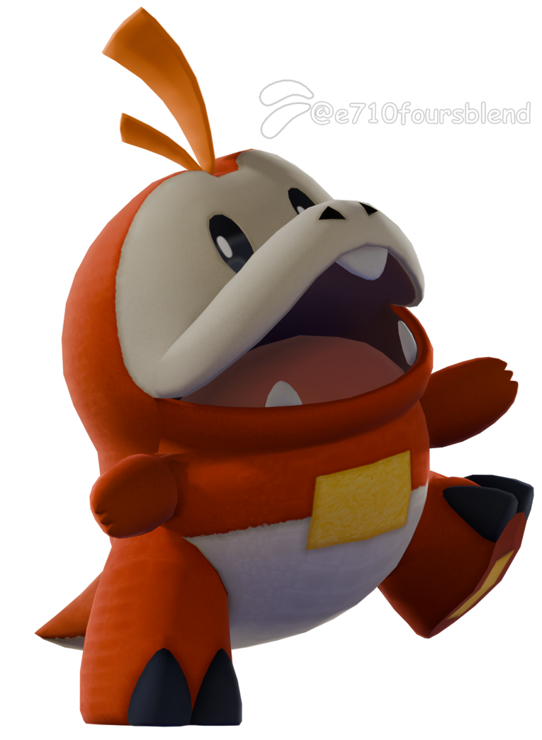 Fuecoco render by e74444444444 on DeviantArt