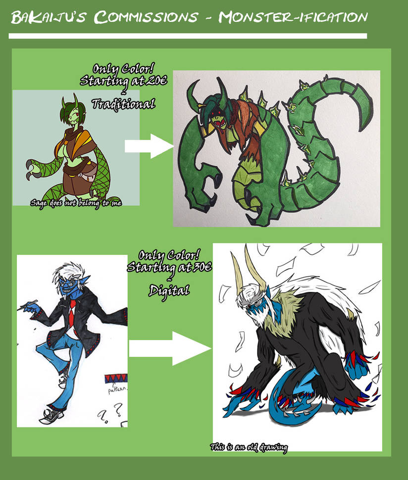 Monster-ification Commissions by BaKaiju on DeviantArt