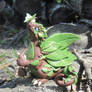 Forest Dragon and Moth Polymer Clay Dice Dragon