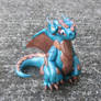 Copper Plated Teal Polymer Clay Dice Dragon