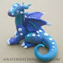 Royal Purple and Teal Polymer Clay 'Scrap' Dragon