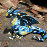 Starry Night Dragon, Handmade Polymer Clay Dragon