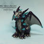 Purple Blue and Silver Polymer Clay Dragon