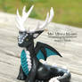 Graphite Pearl, Teal and White Antlered Dragon