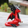 Black and Red Spiral Horn Dragon