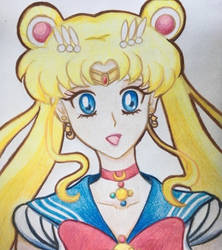 Sailor Moon - coloured pencils