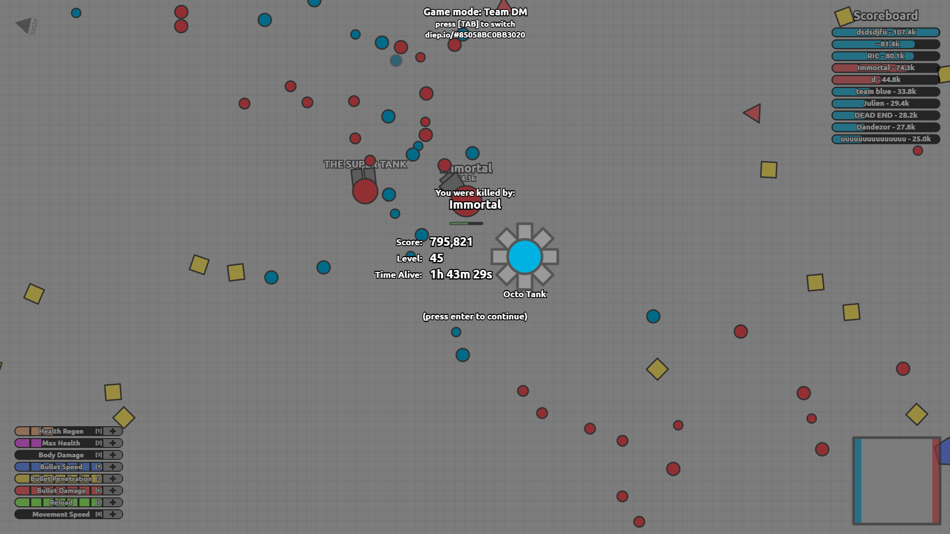 Highest Diep.io World Records Over Time