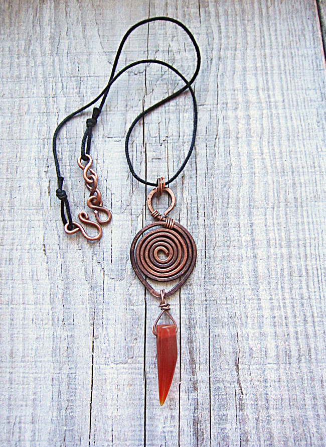 Copper Carnelian Pendant