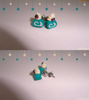 Cake Roll Kawaii Earring Studs