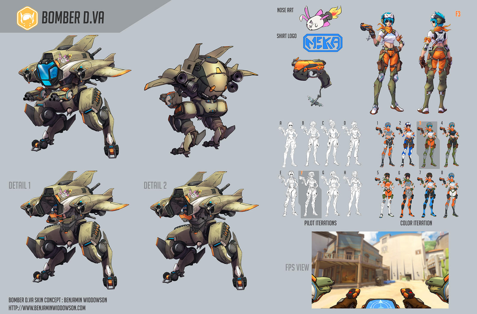 OverWatch Bomber D.VA fan skin by BenjaminWiddowson