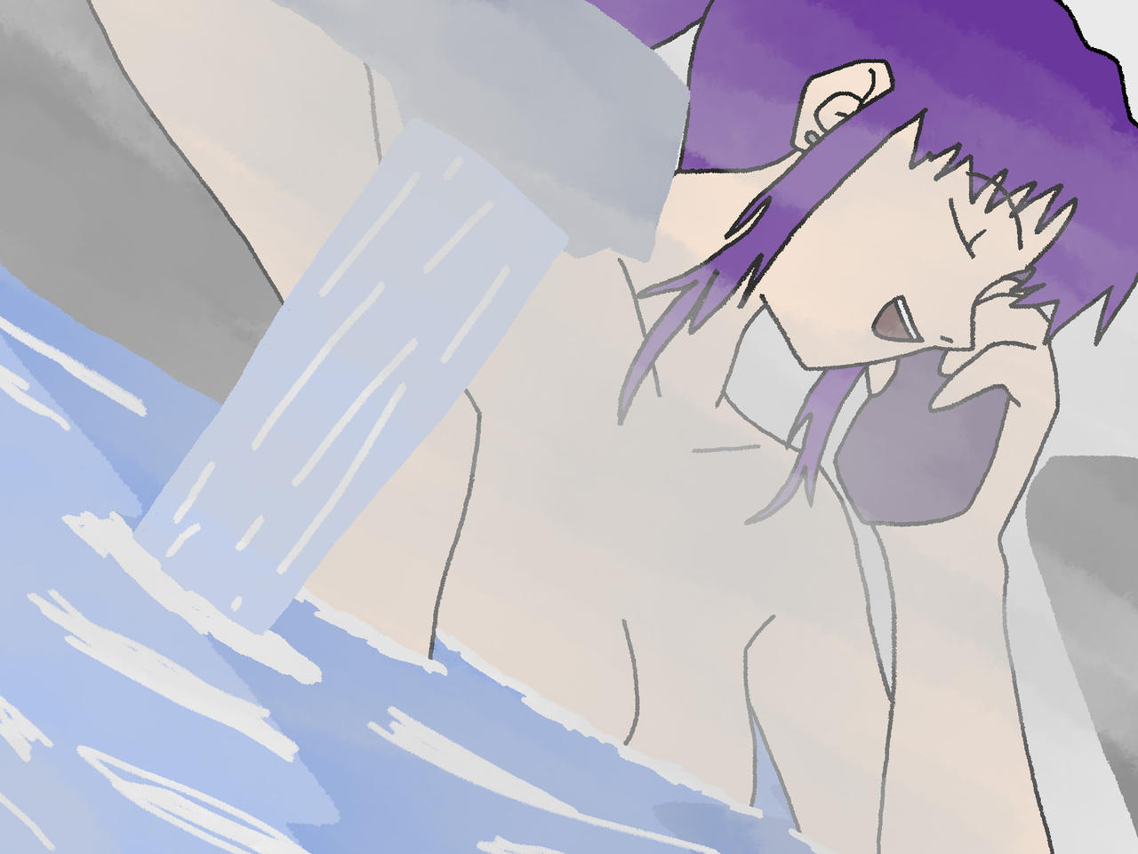 Misato Bathing Redraw