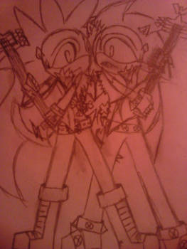 Silver the hedgehog and Wolf the wolf XD