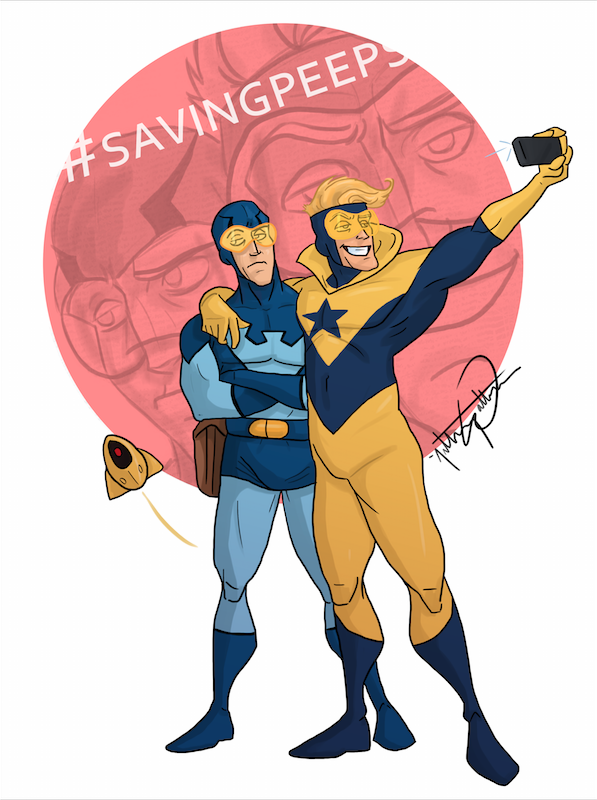 Blue Beetle and Booster Gold Animated