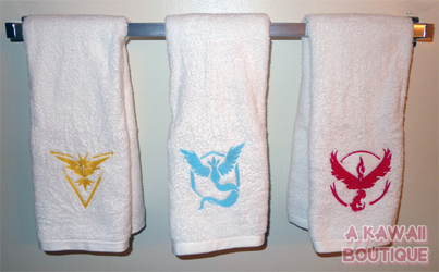 Pokemon Go Inspired Team Embroidered Hand Towels