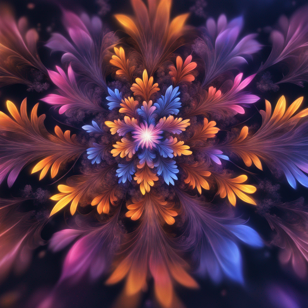 Many Colors Flowers And Stars, Fractal, 8k Photo,