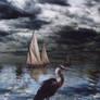 The Heron -blue-