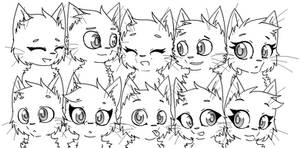 GROUP OF CATS. :Base/Template: