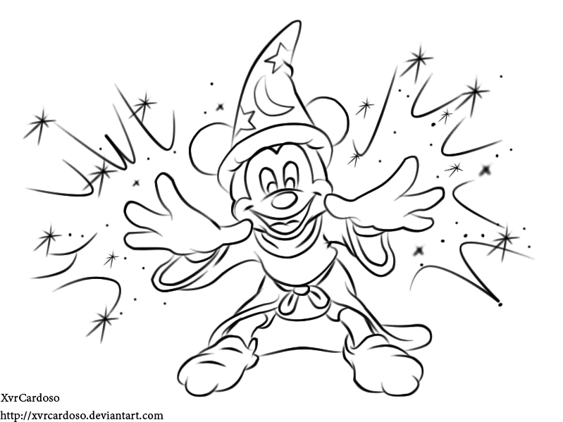Mickey Mouse - The Sorcerer's Apprentice Lineart By Xvrcardoso On Deviantart