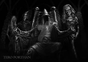 Tuonela Family on Throne by TeroPorthan