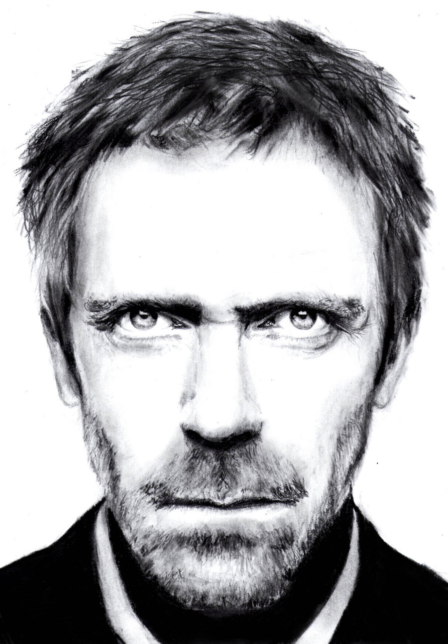 Dr House Hugh Laurie Drawing By Portraitartuk On Deviantart