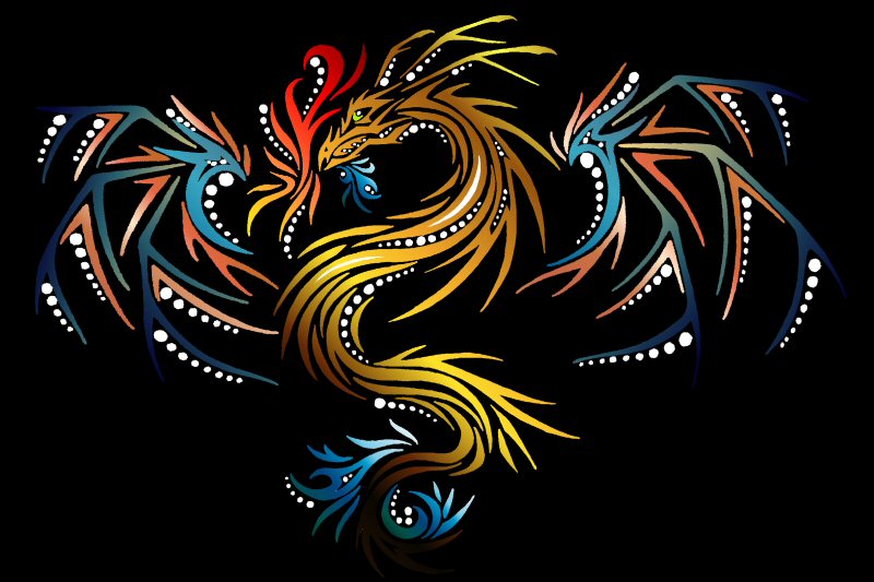 Colored Indian Dragon