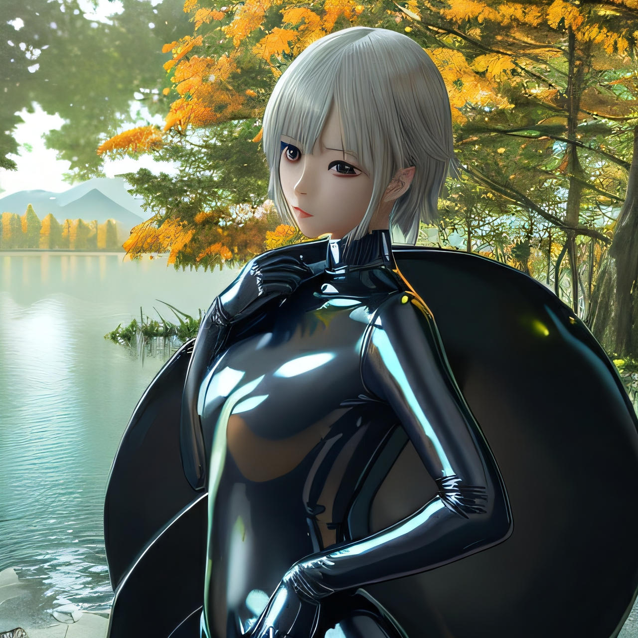 Otokonoko in Latex by the lake by fawsums on DeviantArt