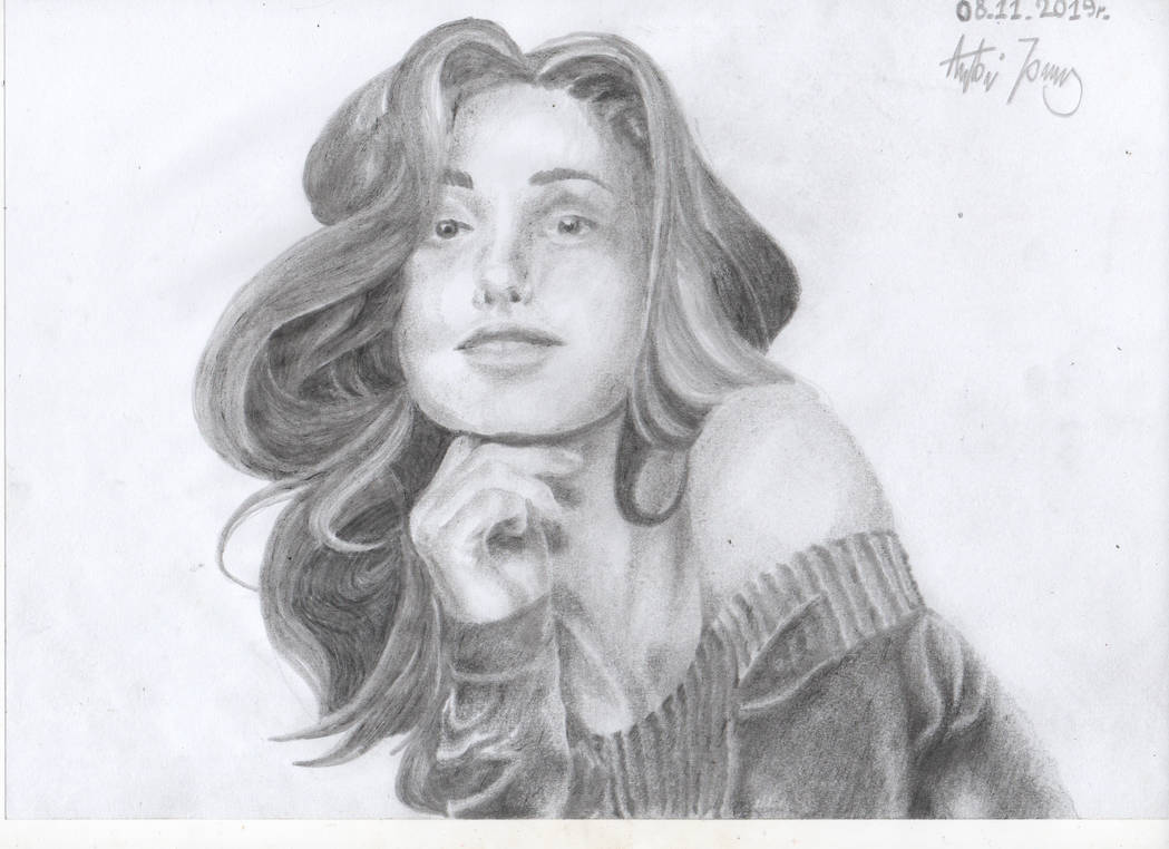 Handdrawn portrait of Emmy Rossum by MgReptile16 on DeviantArt