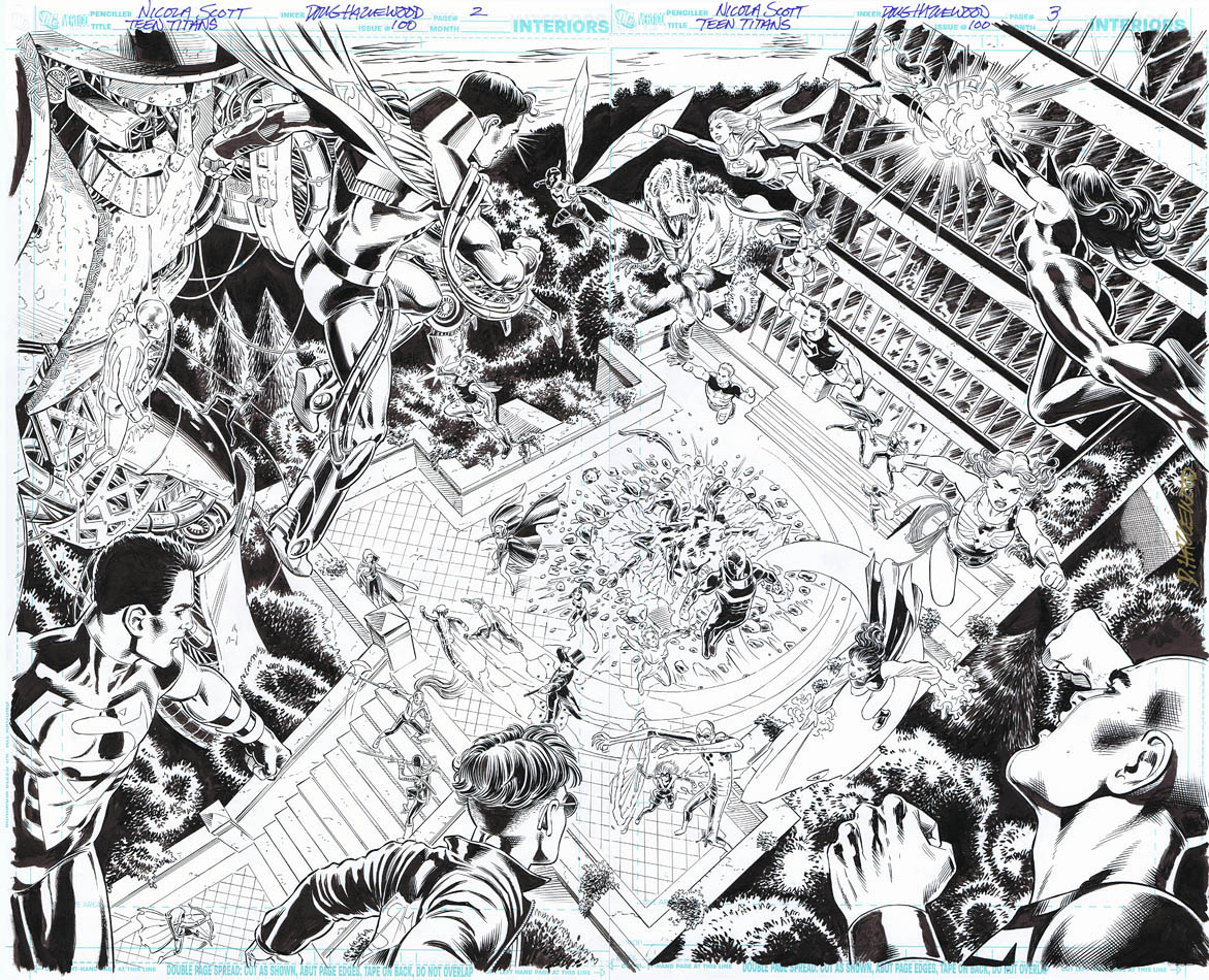 TEEN TITANS #100 DOUBLE-PG TITLE SPLASH Loaded!!