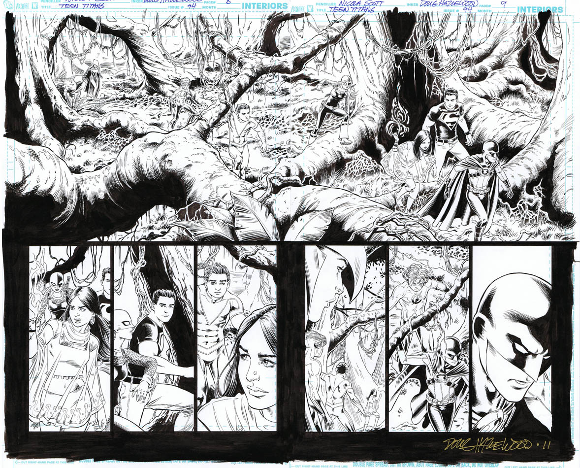 TEEN TITANS 94 Pg 8/9 Panoramic DBL-PG SPREAD Sold