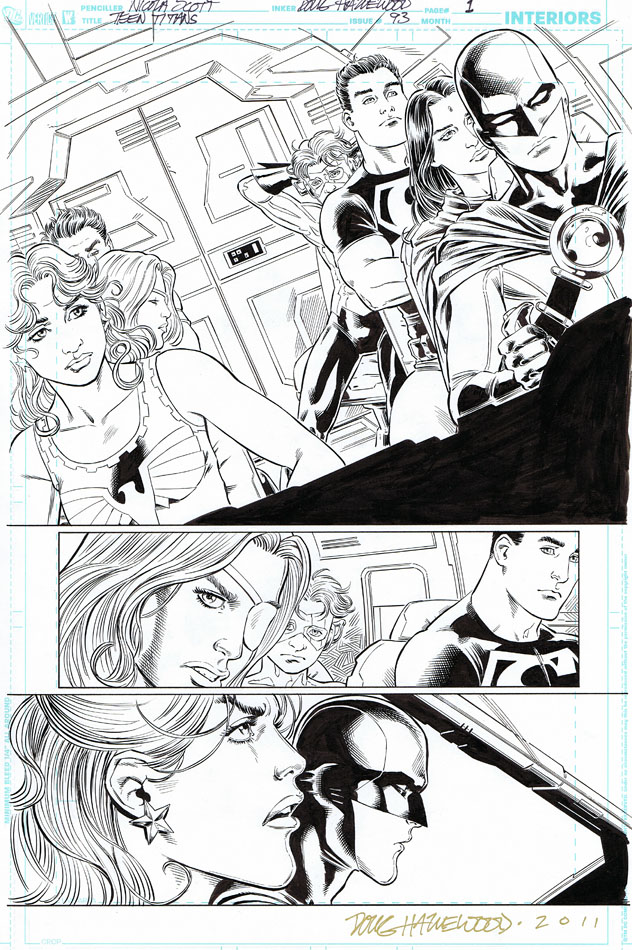 TEEN TITANS 93 - HALF-PG SPLASH Close-Ups of Team