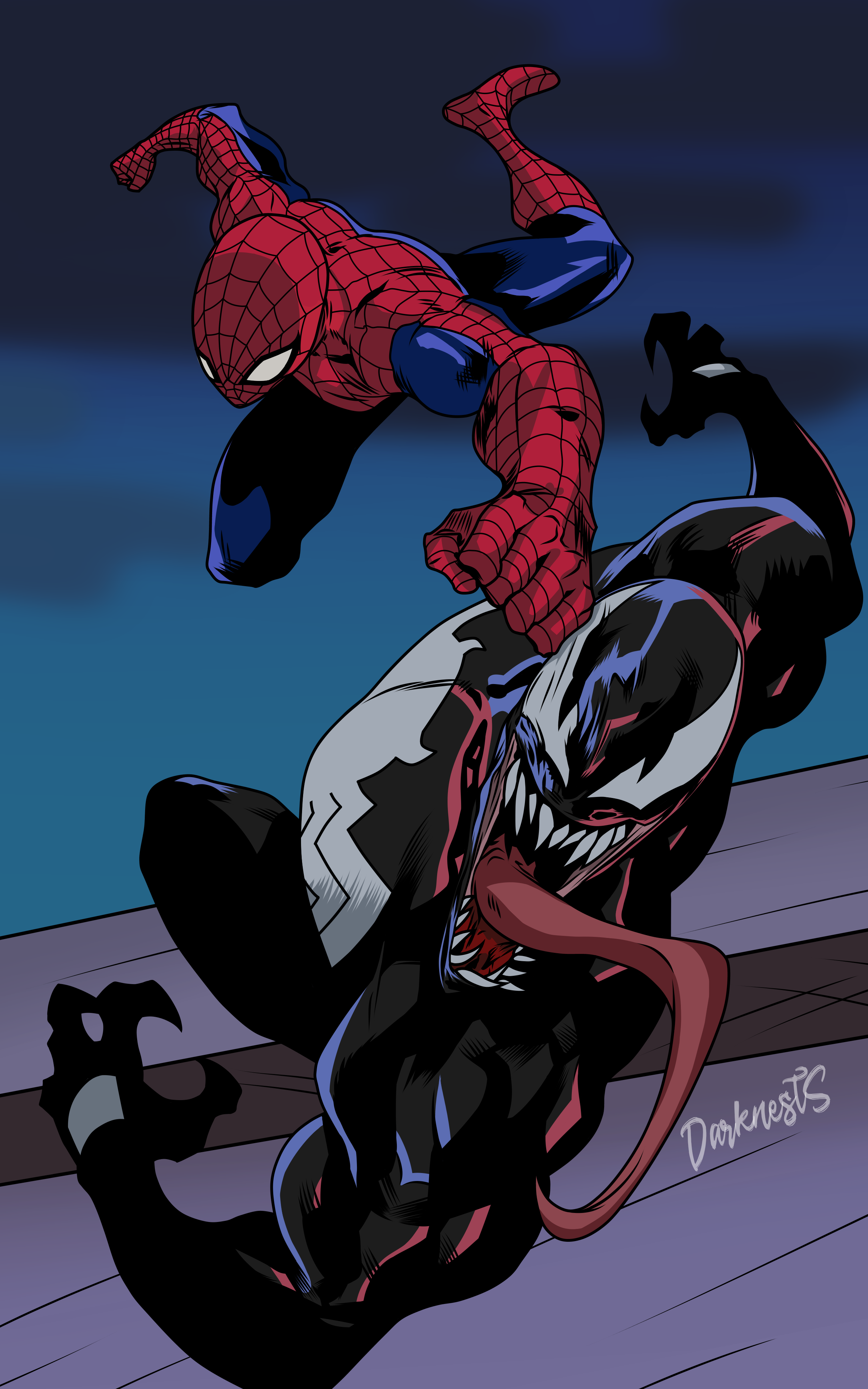 Spider-Man VS Venom (The Animated Series Style) by DarknestSpawn on  DeviantArt