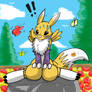 Chibi Renamon in a Garden