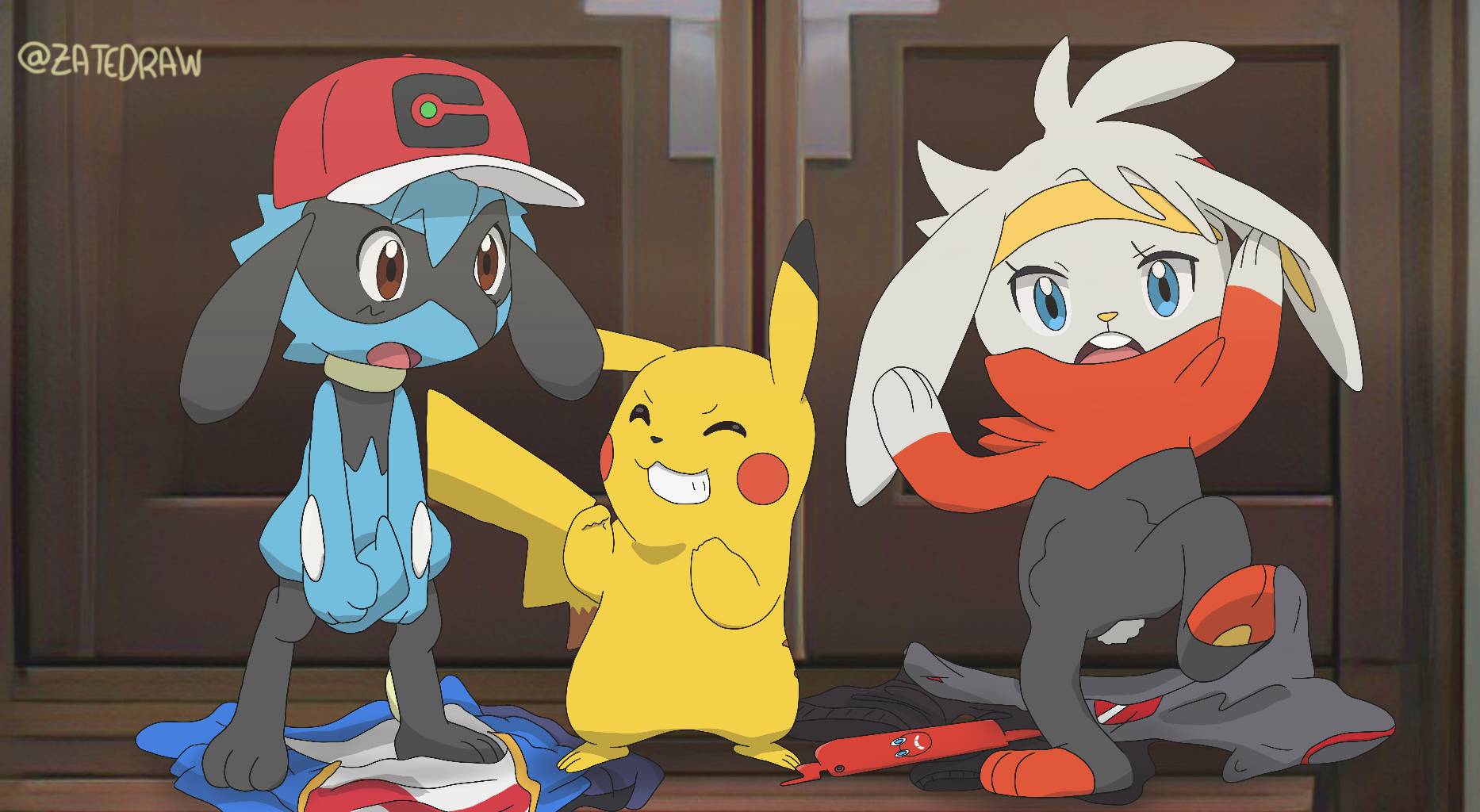 Ash's Riolu and Goh's Raboot TF (part 3) by ZateDraw on DeviantArt