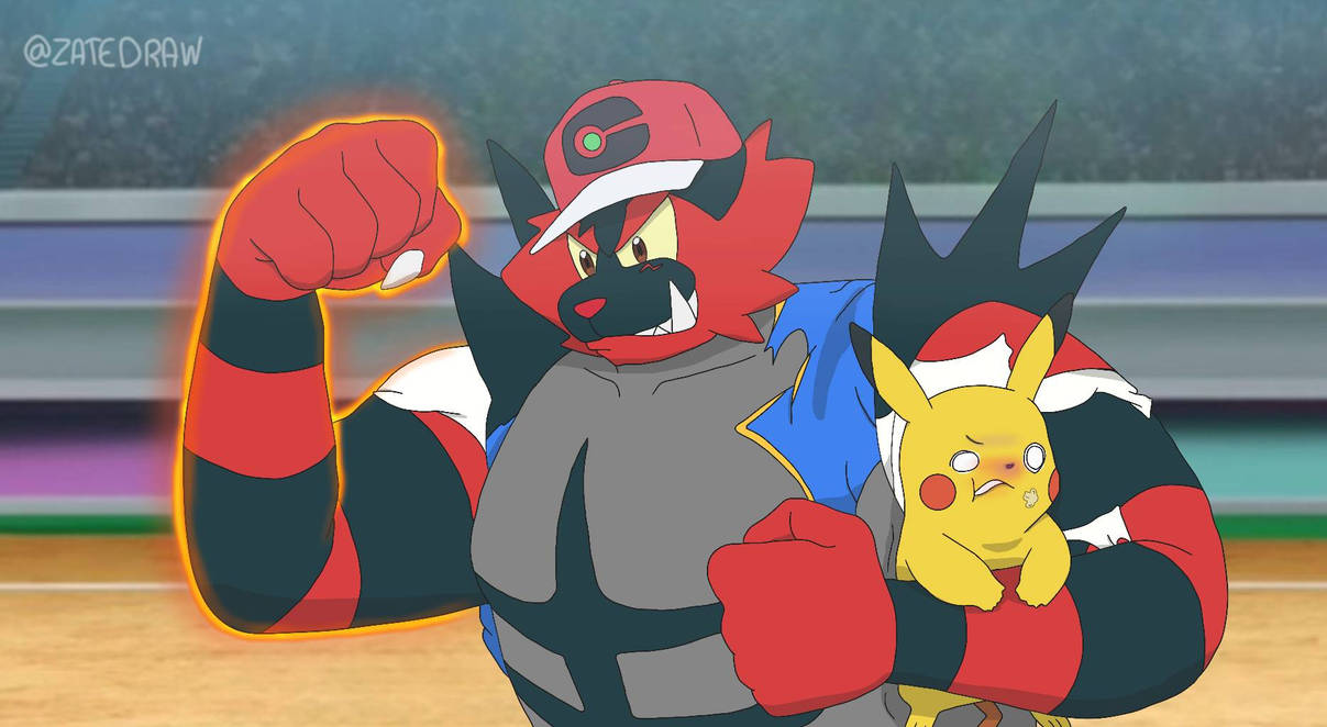 Ash as Incineroar by ZateDraw on DeviantArt