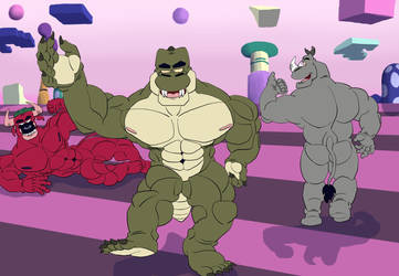 Rocksteady ,Leatherhead and Groundchuck