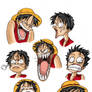 Luffy's expressions coloured