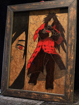 Uchiha Madara Pyrography Framed