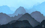 procedural impressionist mountains by LazurURH