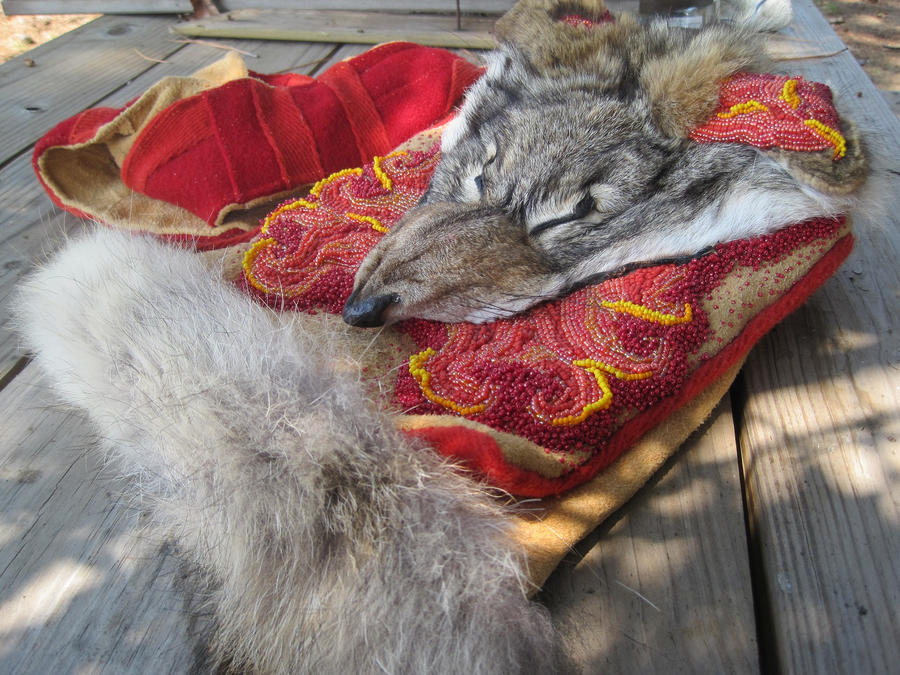 Coyote Brings Fire - Bead Embroidered Medicine Bag