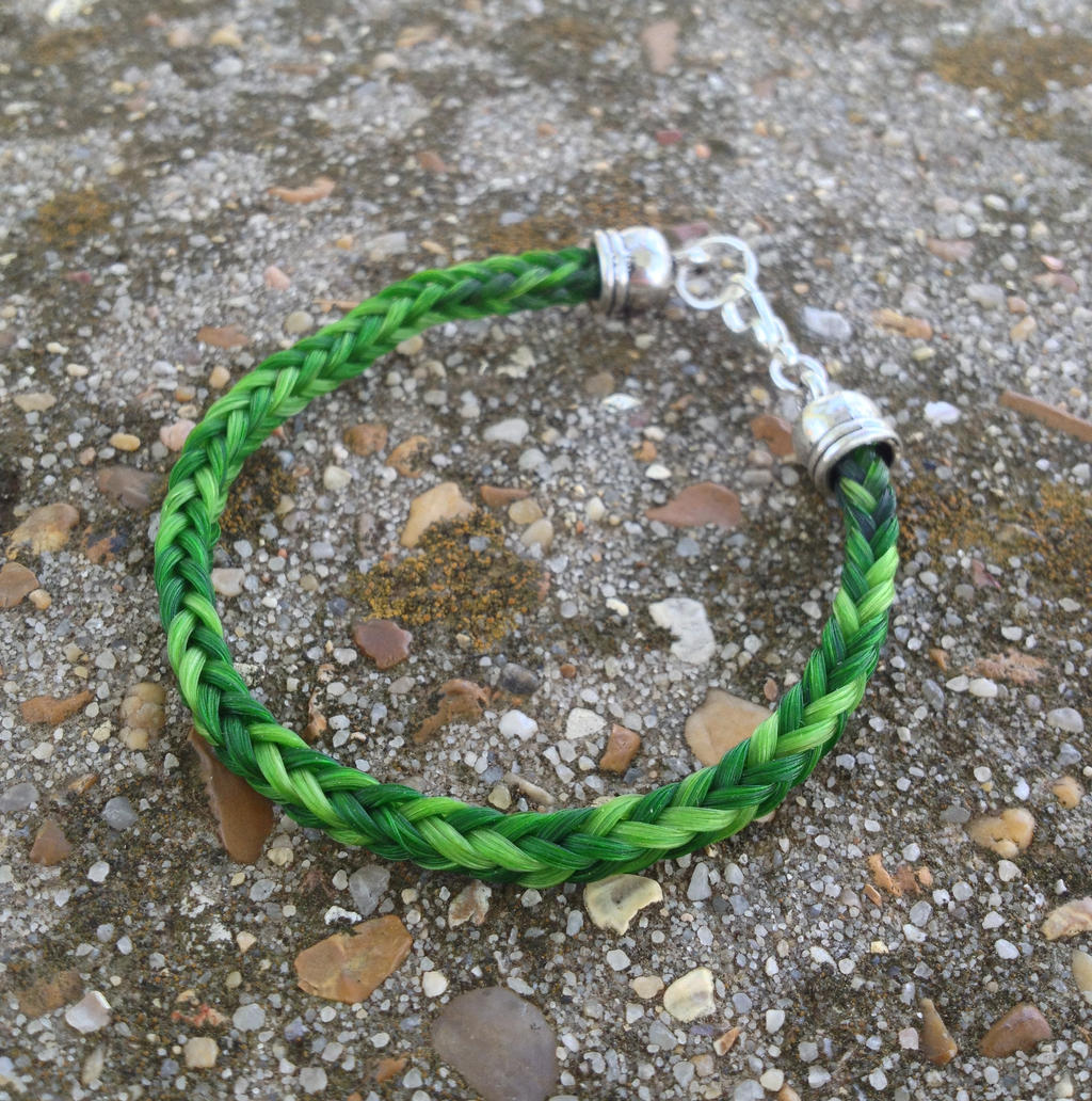 Braided Horsehair Bracelet - Green Blend