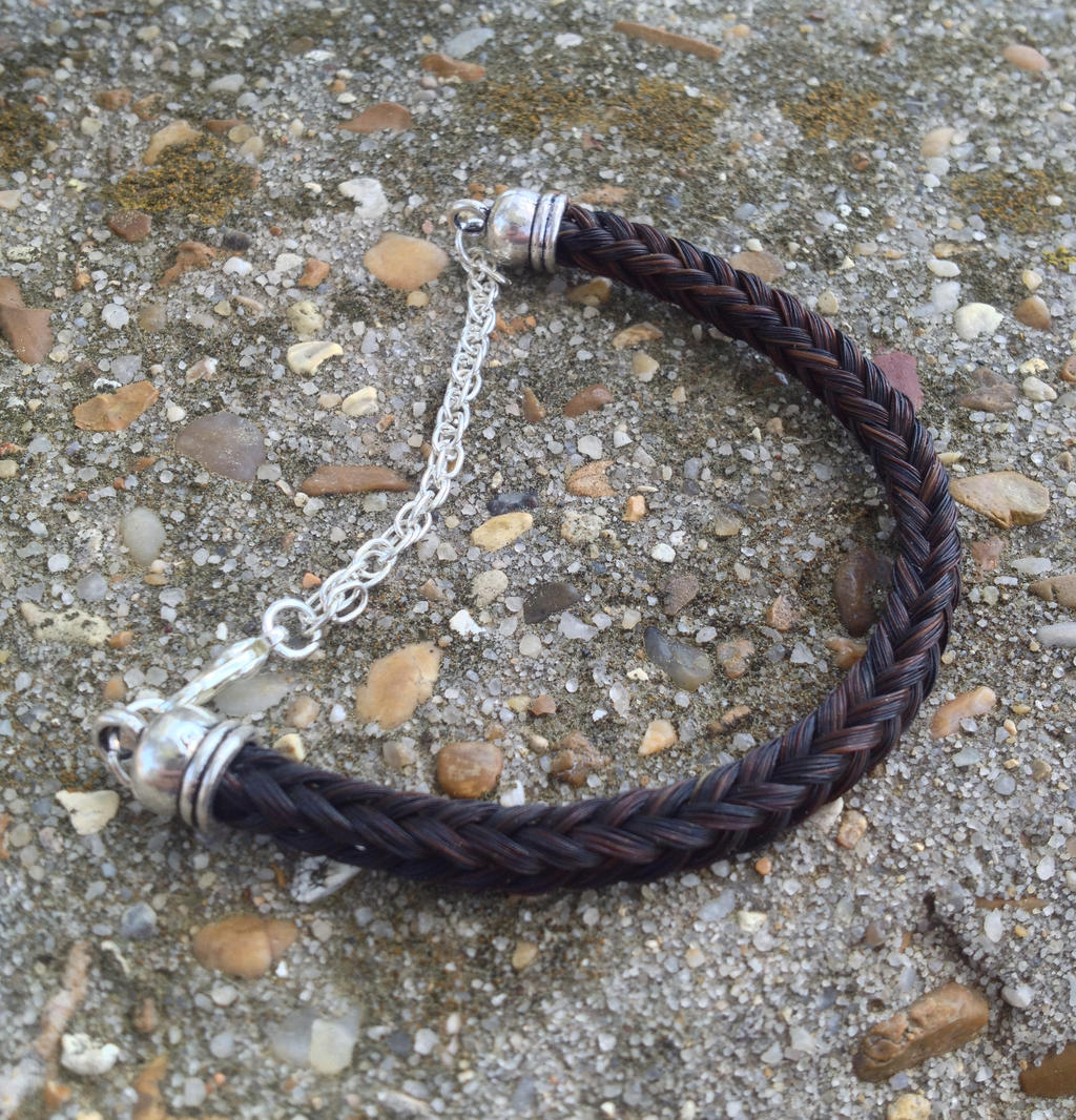 Braided Horsehair Bracelet - Brown/Black Blend 6MM