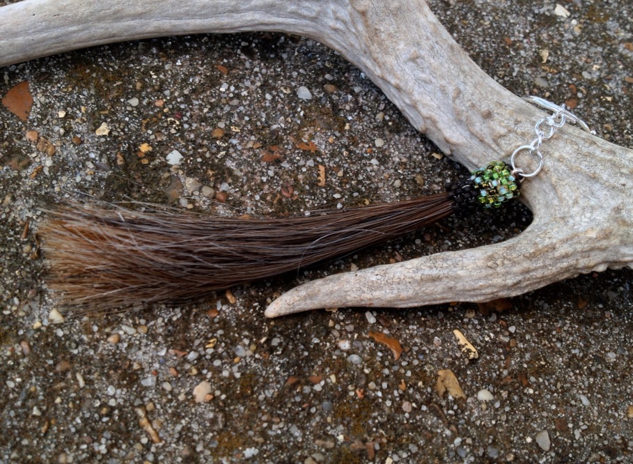 Horsehair Tassel Keychain - Rose Gray Horse Hair