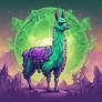 Deviantart Logo In Green With A Bright Purple Llam