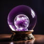 Crystal Ball With Amethyst Glowing  In It